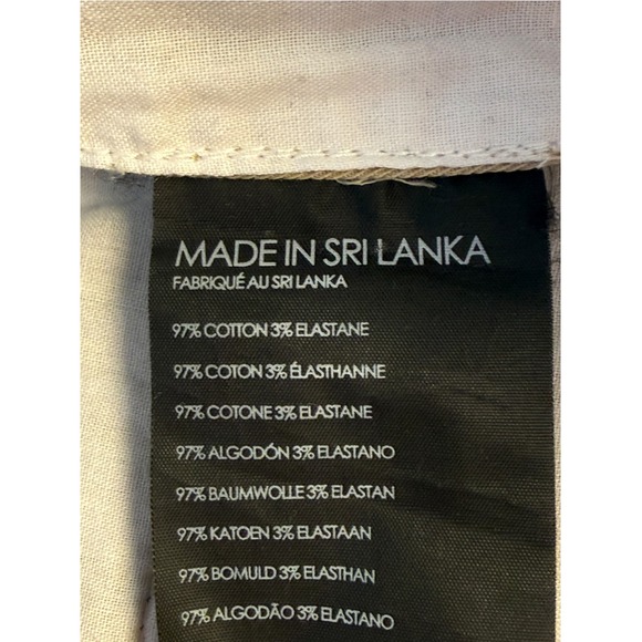 Club Monaco Baxter Fit Khaki Chino Shorts Mens Size 32 Flat Front Cotton Stretch - Picture 5 of 9